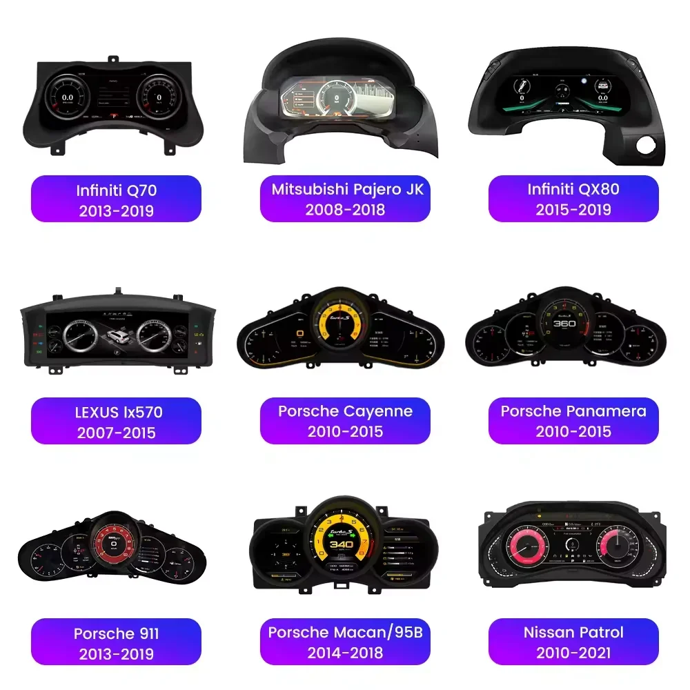 Picture 4: LCD Digital Dashboard Cluster Speedometer Virtual Instrument Panel Cockpit Meter LCD Intelligent Full Liquid Assembly