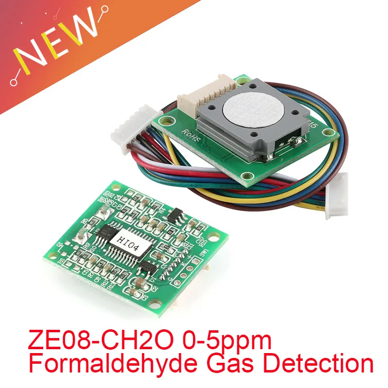 

ZE08-CH2O 0-5ppm Электрохимический модуль датчика угарного газа формальдегида ZE08 CH2O Модуль обнаружения газа UART/аналоговый выход