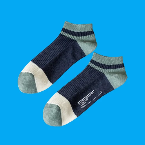 5/10 Pairs Double Needle Simple Sweat-wicking Boat Socks Breathable Men's Socks Men's Summer Thin Cotton Shallow Mouth Socks