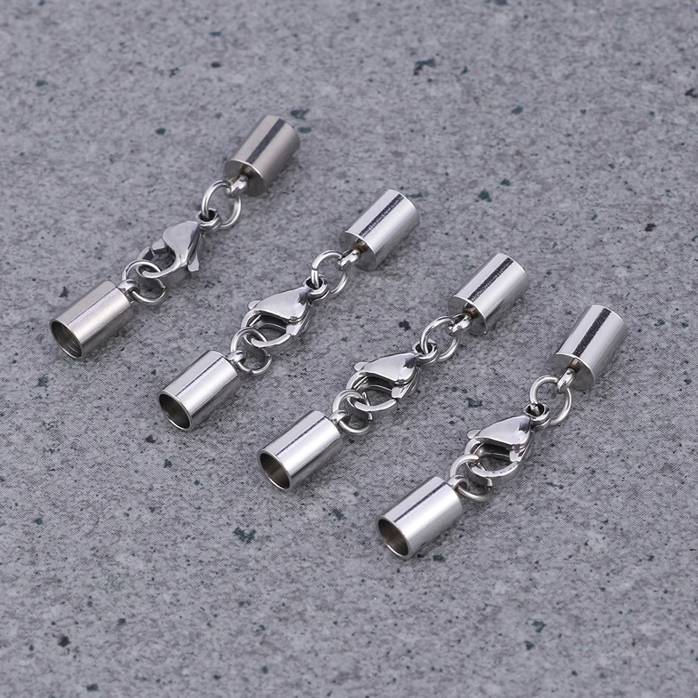 

10Pcs Fine Workmanship Stainless Steel Jewelry String Fastener Lobster Clasp for DIY Necklace Bracelet 3mm Hole Silver