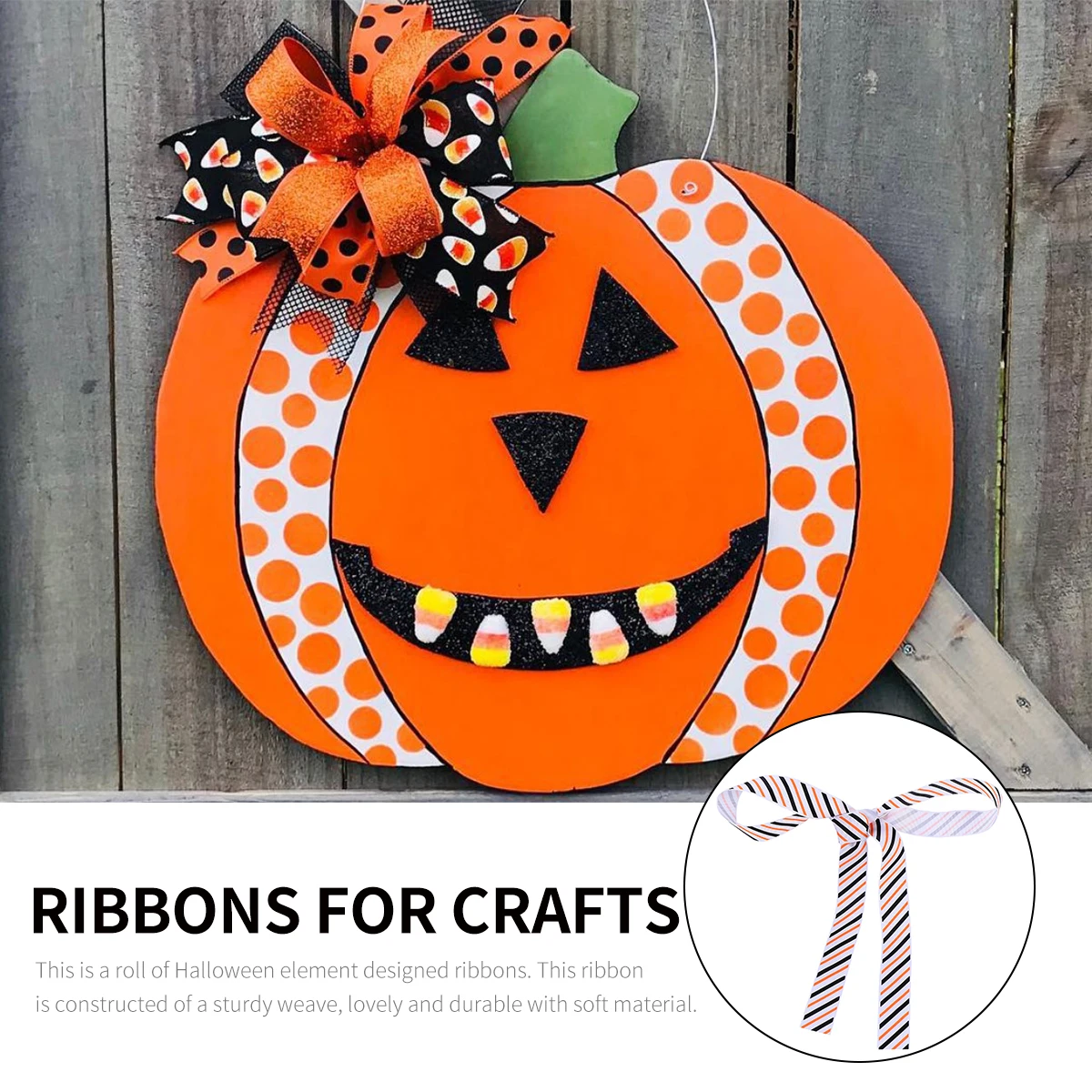 

25Mm Halloween Gift Wrapping Wired For Diy Crafts Packaging Bun Decor Stripe Elegant Ribbon Halloween Crafts Wired Packing