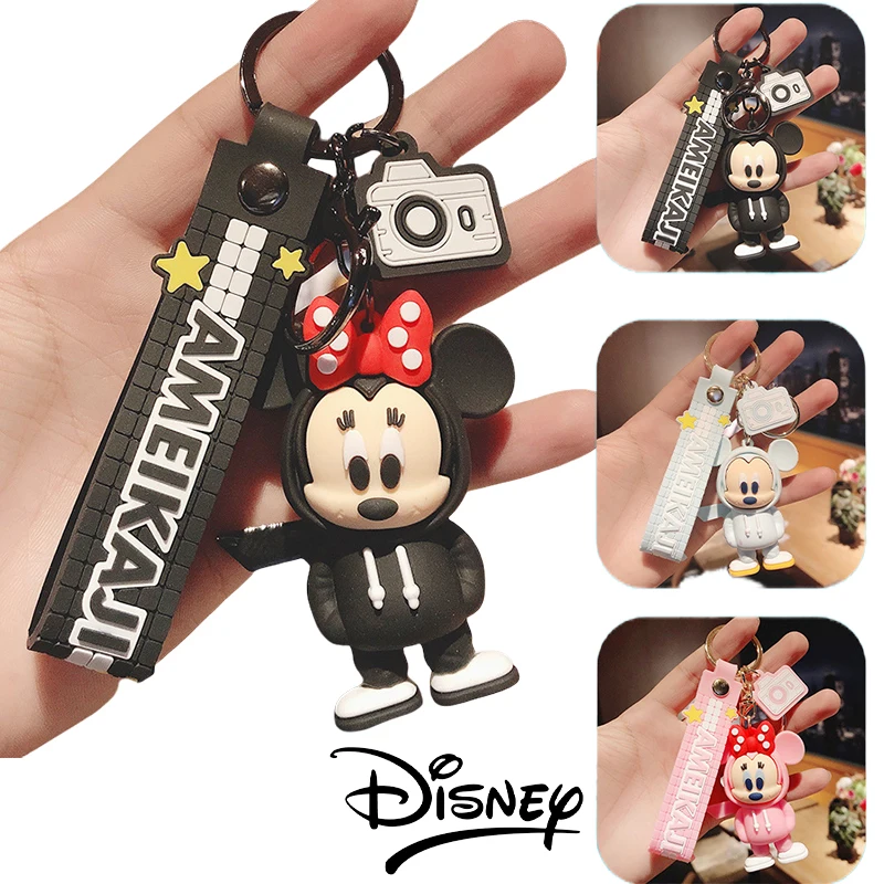 

Disney Mickey Mouse Keychain Doll Pendant Anime Car Key Ring Charms Fashion Figure Model Toy Bag Decoration Kids Toys Party Gift