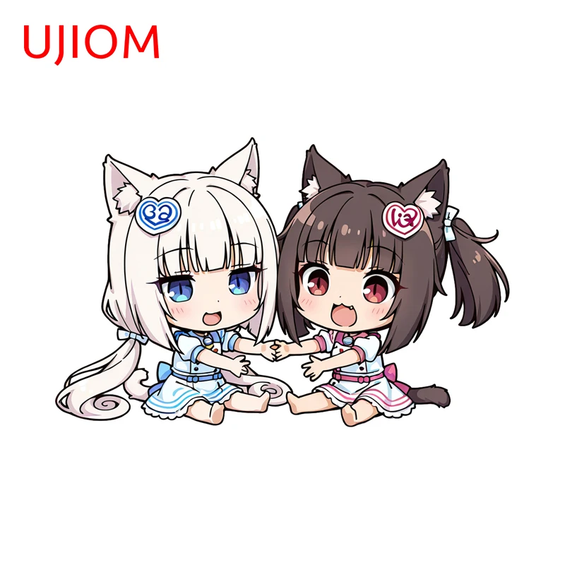 UJIOM Cartoon Chocola Vanilla Wall Sticker Chibi Refrigerator Waterproof PVC Decal Adorable Kitchen Decoration Accessories