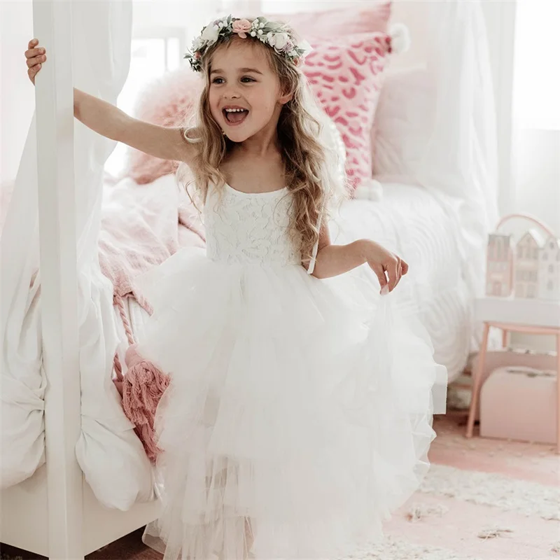 

Spring Summer Tutu Baby Girls Dress Fashion Lace Princess Dresses For Girls Birthday Party Gift 3-8 Years Kids Clothes