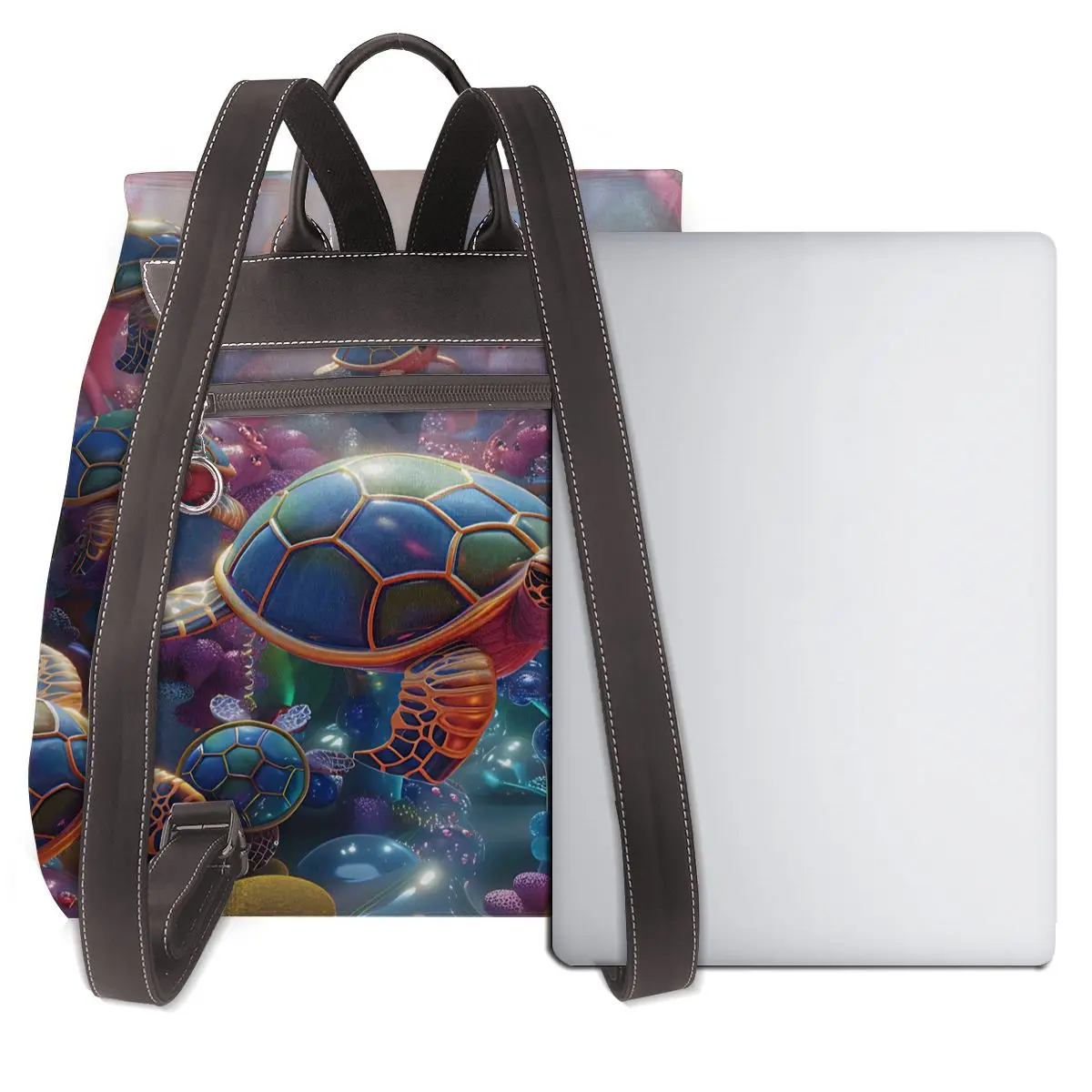 กระเป๋าเป้สะพายหลังผู้หญิงลายเต่าแฟนตาซี 3 มิติ ดีไซน์ใหม่สุดฮิต หนังคุณภาพสูง เรียบง่าย ทันสมัย จุของได้เยอะ