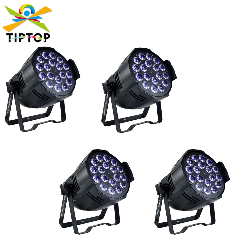 

TIPTOP TP-P70D 4 Pack 18x18W RGBWA Purple Led Par Light Special Effect Smooth Wall Washer Light Tyanshine LED 6IN1 Lamp 110V 220