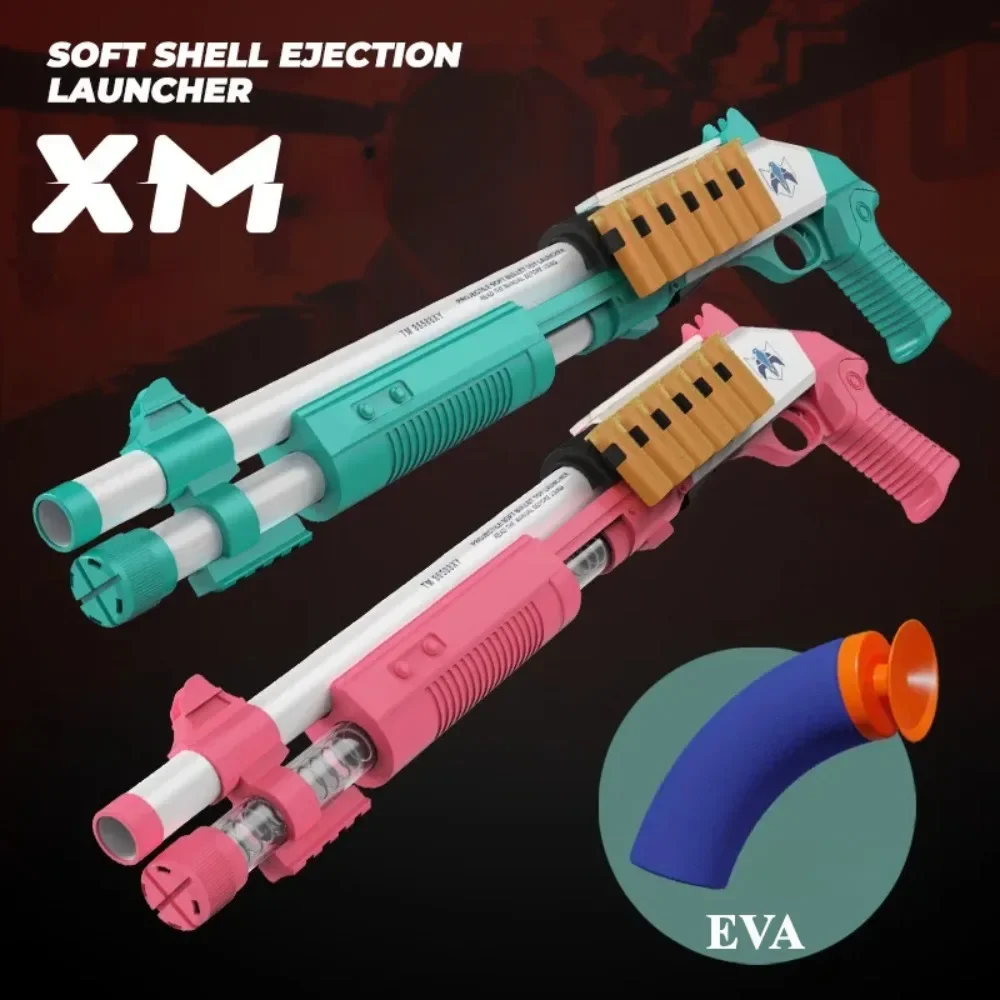 장난감 총 모델 폼 블래스터 샷건, 빈 탄피 배출 디자인, 9개의 탄창과 20개의 소프트 총알 포함, 남자아이 및 성인 생일 선물용