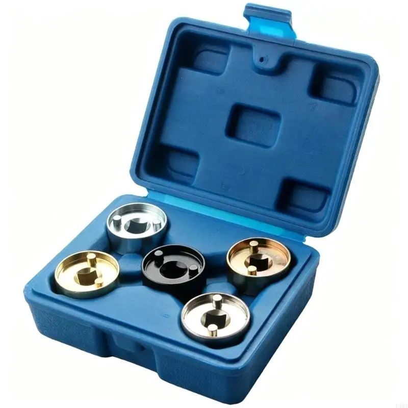 D5BE Camshaft Timing Service with Five Cup Heads, Steel Construction, Reference T10352, Carrying Case for Engine Timing Chain
