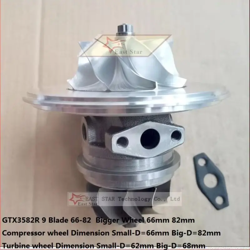 ww Turbo Cartridge CHRA GTX3582R 66×82 9 Blade Billet wheel Dual Ball Bearing Racing GT3582R 800HP GTX3584R GTX3076R GTX2860R