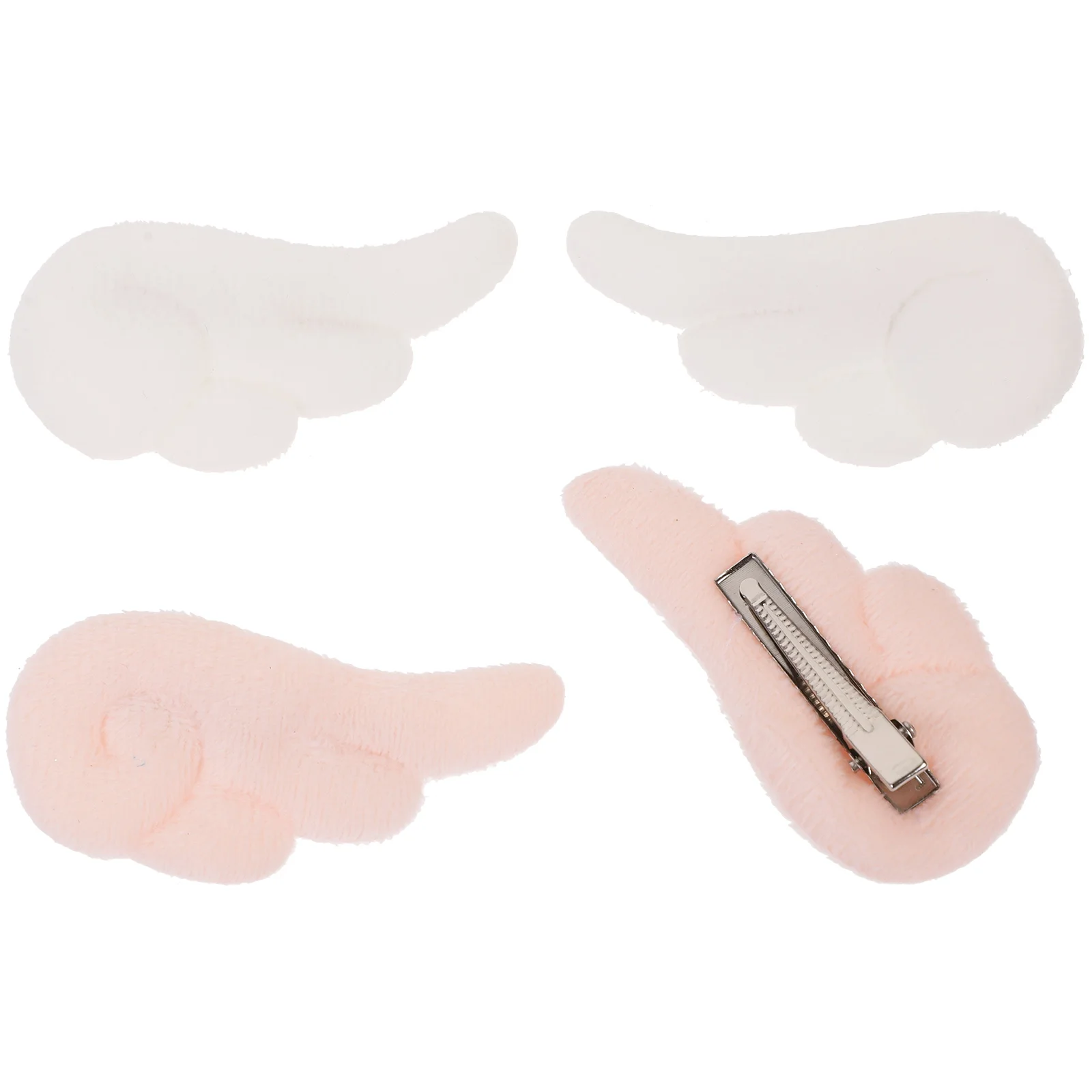 

2 Pairs Accessories for Girls Angel Wings Hairpin Plush Clips Hairpins Ear Creative White Baby