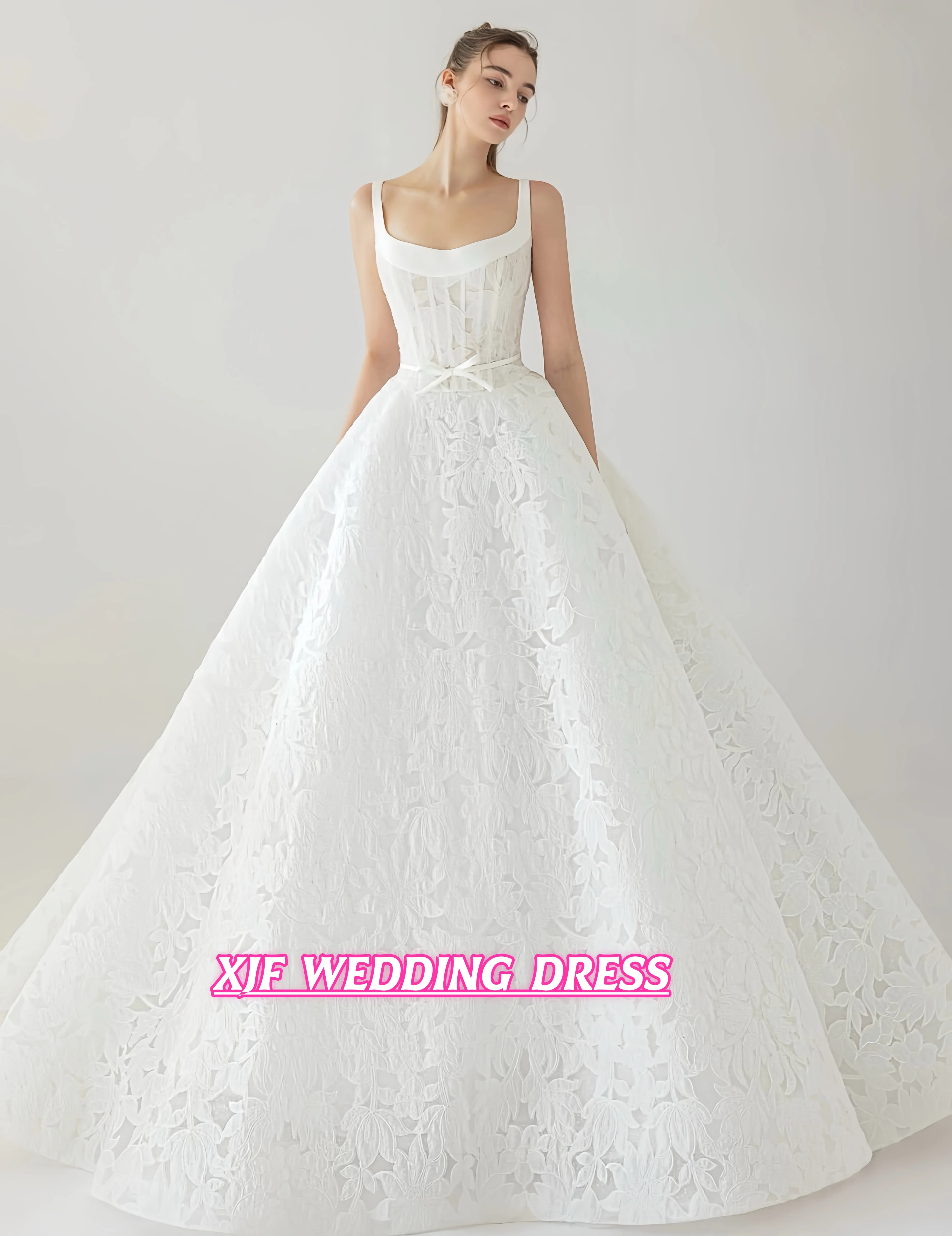 

Customized wedding dress square collar sleeveless lace elegant Ball Gown robe de mariee wedding dress vestidos de novia