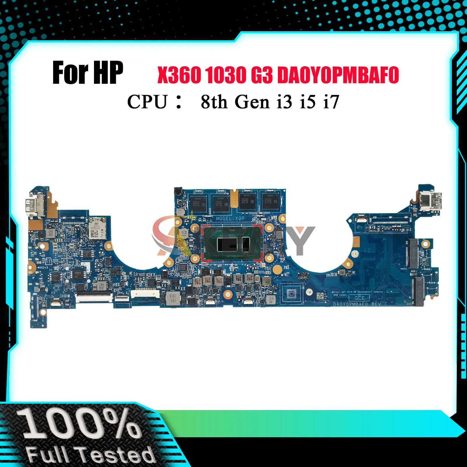 

For HP EliteBook X360 1030 G3 DA0Y0PMBAF0 Laptop Motherboard L31865-001 With i5 i7 8th Gen CPU 8GB 16GB RAM Tested OK