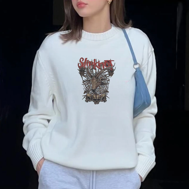 

New printed men's and women's casual sweater Europe and the United States fashion street knitting sweater