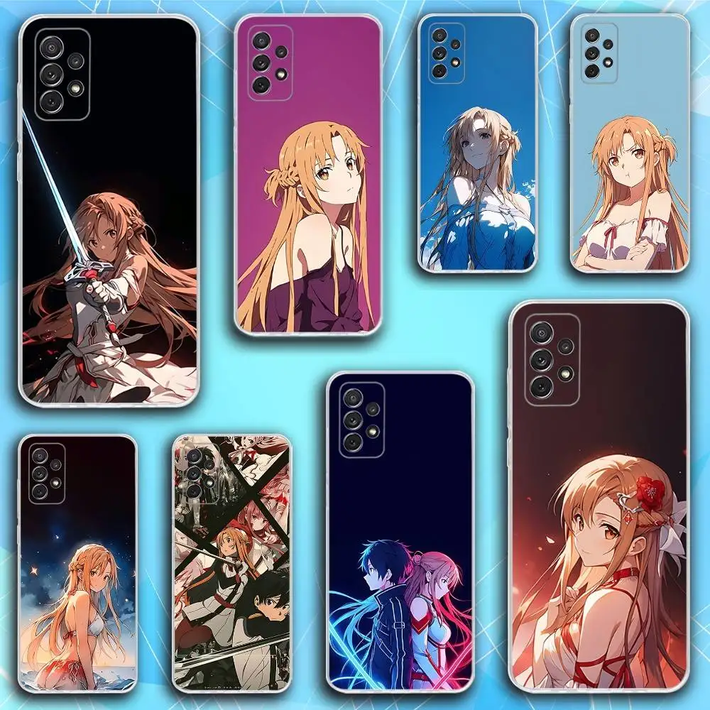 

Y-Yuuki Anime A-Asuna Phone Case For Samsung S30,23,21,22,20, FE lite,S10,9,8,7 PIus Note20ultra Soft Transparent