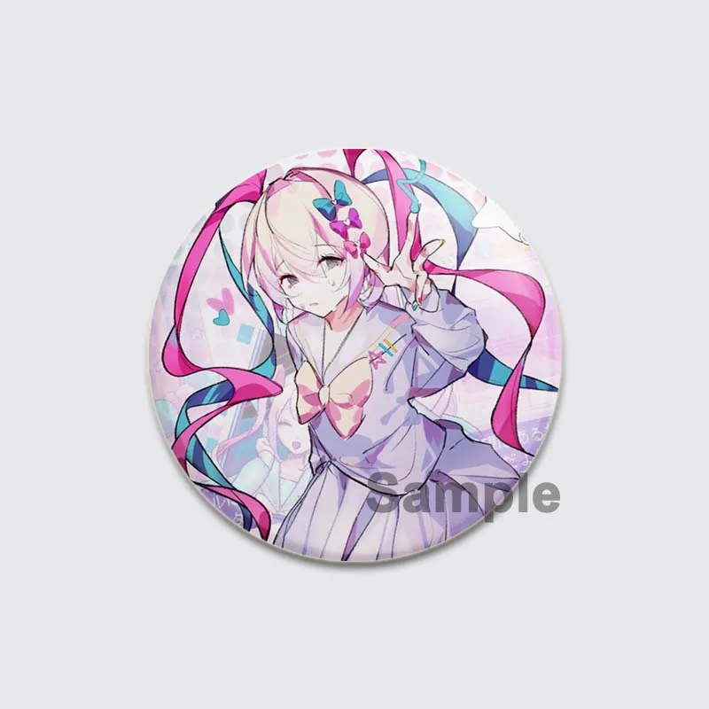 Broches redondos de dibujos animados para mochila, insignia de colección de accesorios de Anime, Streamer, sobrecarga, Pin KAngel, Lindo juego, 32mm, 44mm, 58mm