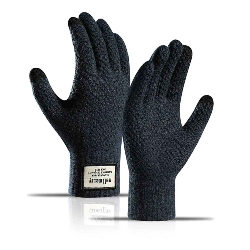 Einfarbig Warm Verdicken Männlichen Handschuh Männer Handschuhe Wolle Kaschmir Touchscreen Handschuhe & Fäustlinge Winter Herbst Zubehör