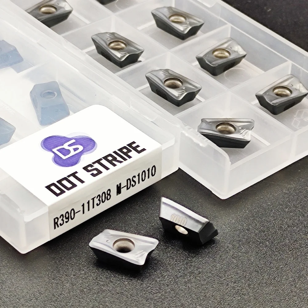 R390-11T308 M DS 1010 ใบมีดกัดเหล็กแข็งพิเศษ คาร์ไบด์ นาโนบลู สีสันสดใส ความแข็งสูง