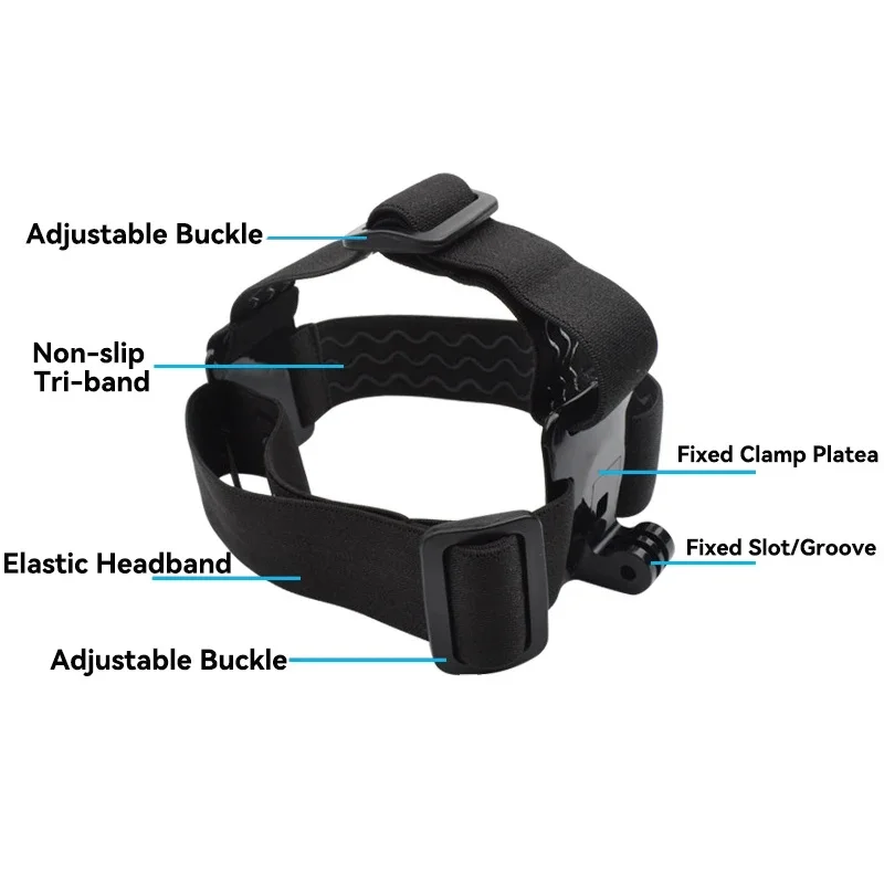 Head Strap Mount For GoPro Hero 13 12 11 10 9 8 7 Insta 360 X5 X4 X3 GO 3 3S DJI Osmo Action 3 4 5 Pro Cameras Accessory ﻿