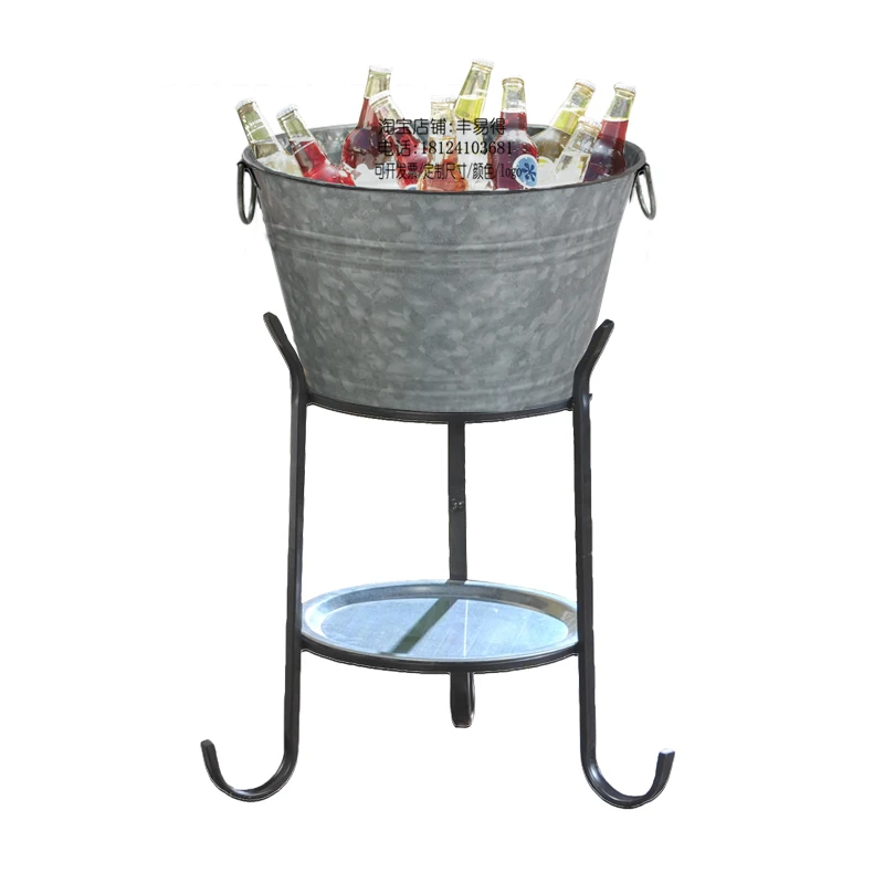 Household picnic barbecue drink red grape beer metal ice bucket rack