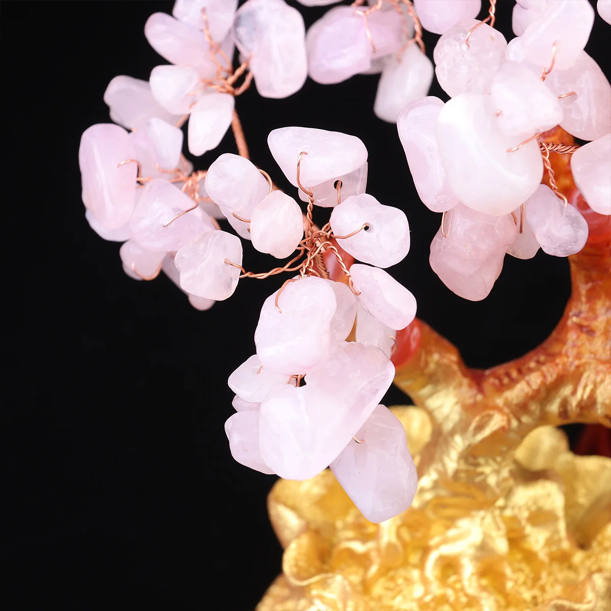 Crystal Money Tree Bonsai Style S Size Colorful Natural Crystal Money Bag Feng Shui Prosperity Ornament Home Office Shop