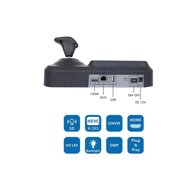 5 inch LCD H.265 Screen Onvif 3D CCTV IP PTZ joystick controller keyboard with HDMI USB for IP PTZ Camera Security