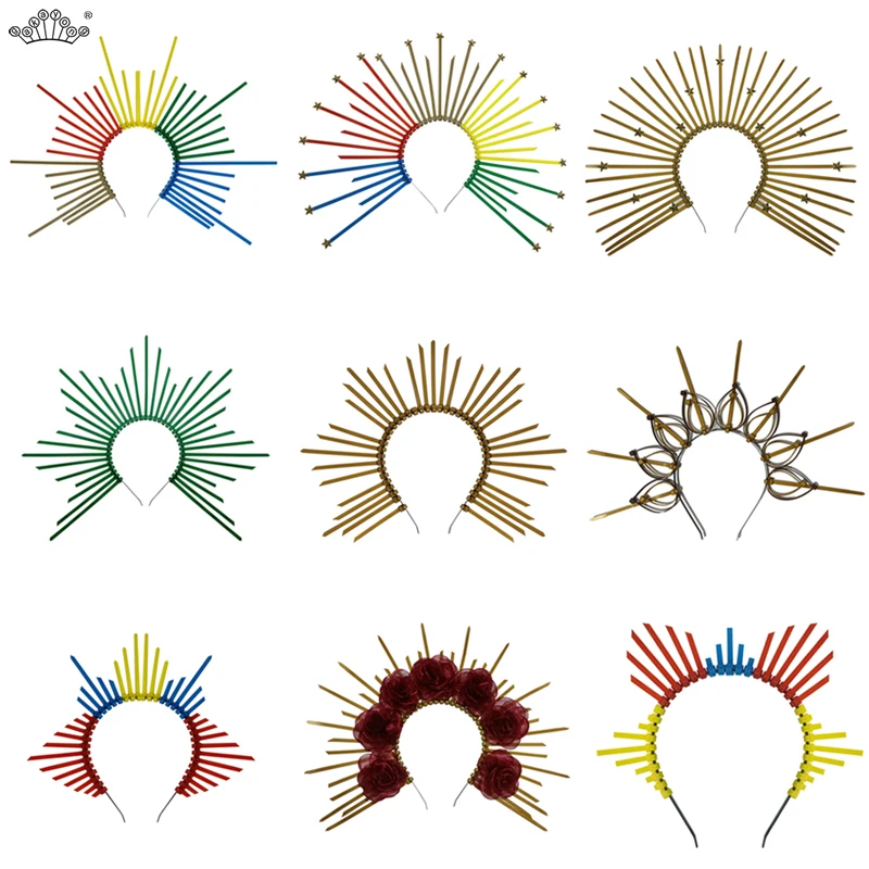 Goddess Angel Lolita Halo Hair Crowns Tiaras DIY Metal Base Headband Bridal Wedding Hair Accessories Women Halloween Headwear