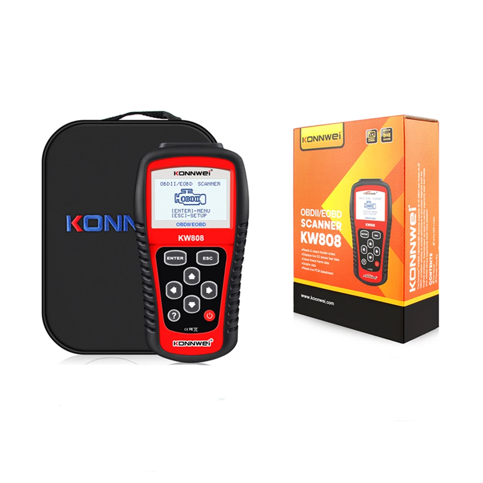 Vehicle Tool OBD2 EOBD CAN Car Scan Tool Escaner Automotriz KONNWEI KW808