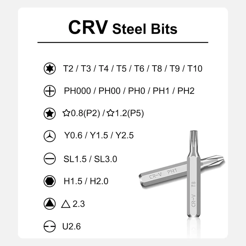 24-Piece Precision Screwdriver Bit Set, Including Handle, Suitable for Electronic Device Repair