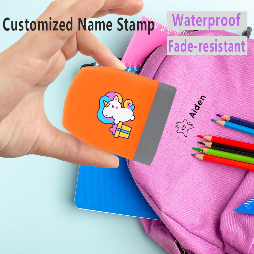 Creative Unicorn Crystal Sticker Style Custom Name Seal DurableEasy to Use for Clothes,Socks, Bed Sheets, and More