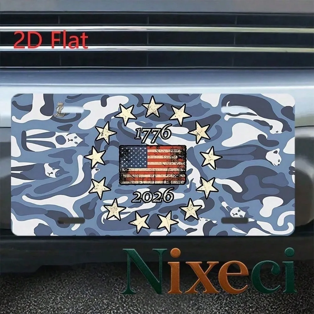 CIFBUY 1776-2026 Camo American Aluminum Wall Art Waterproof Durable Metal Sign for Home Garage Patriotic Decor