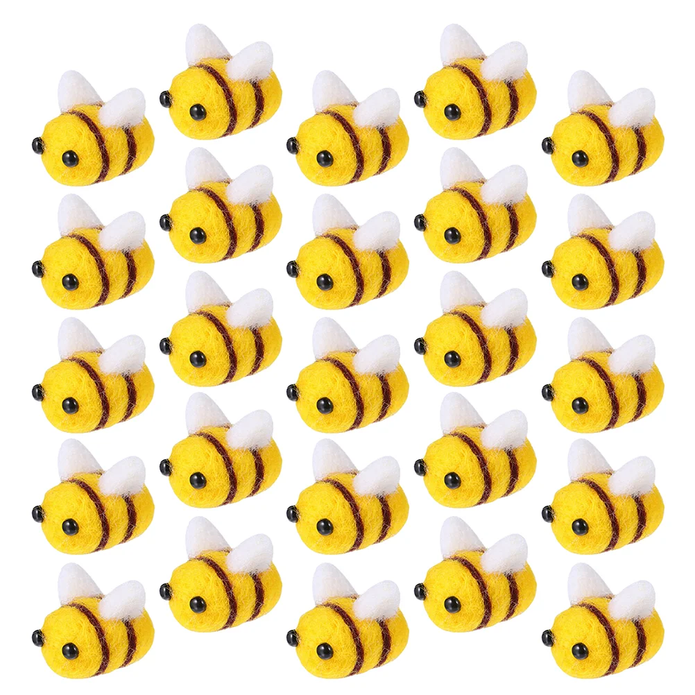 25 Pcs Wool Felt Bee Honey Jar with Dipper Box Pot Coloured Balls Bees Letter for Crafts DIY Animal Office