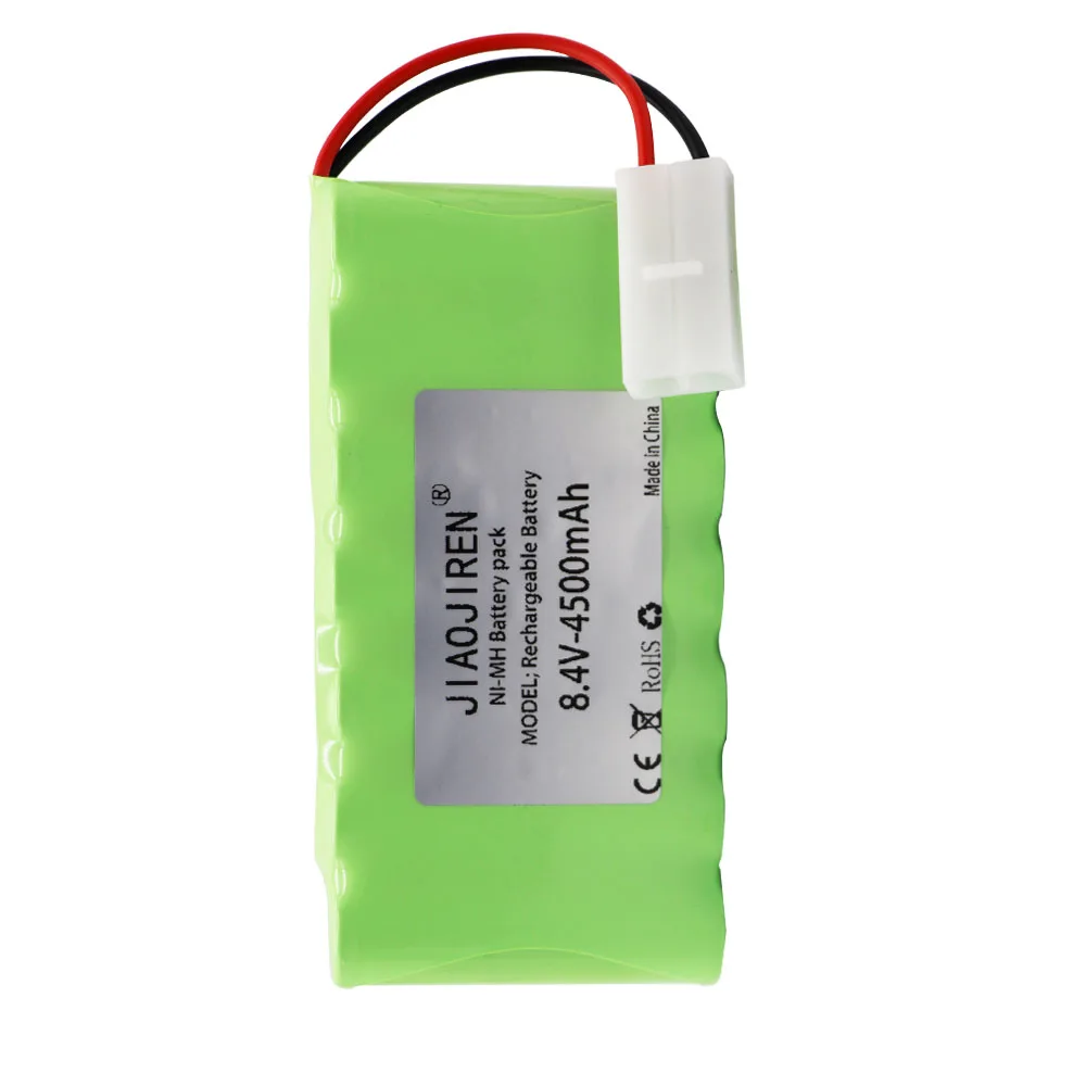 بطارية 8.4 فولت 4500mAh ni-mh مع شاحن للألعاب Rc سيارات الدبابات الروبوتات قوارب البنادق ni-mh/NiMH AA 8.4 فولت بطارية مع طامية