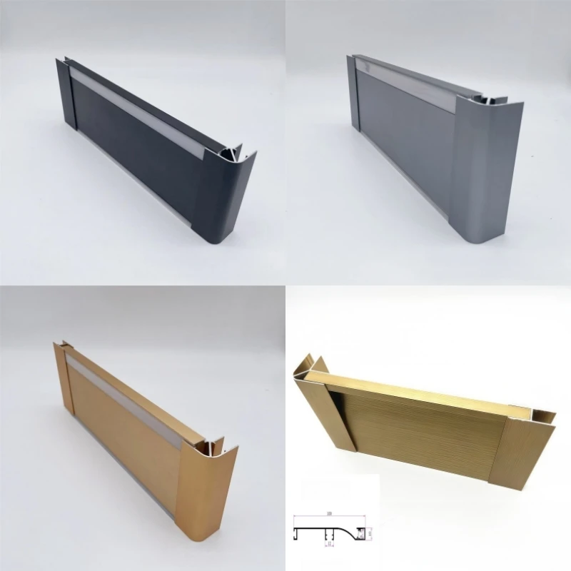3pcs H10cm Kitchen LED Skirting Line Accessories Under Cabinet Aluminum Baseboard Fittings Internal External Connector Corner