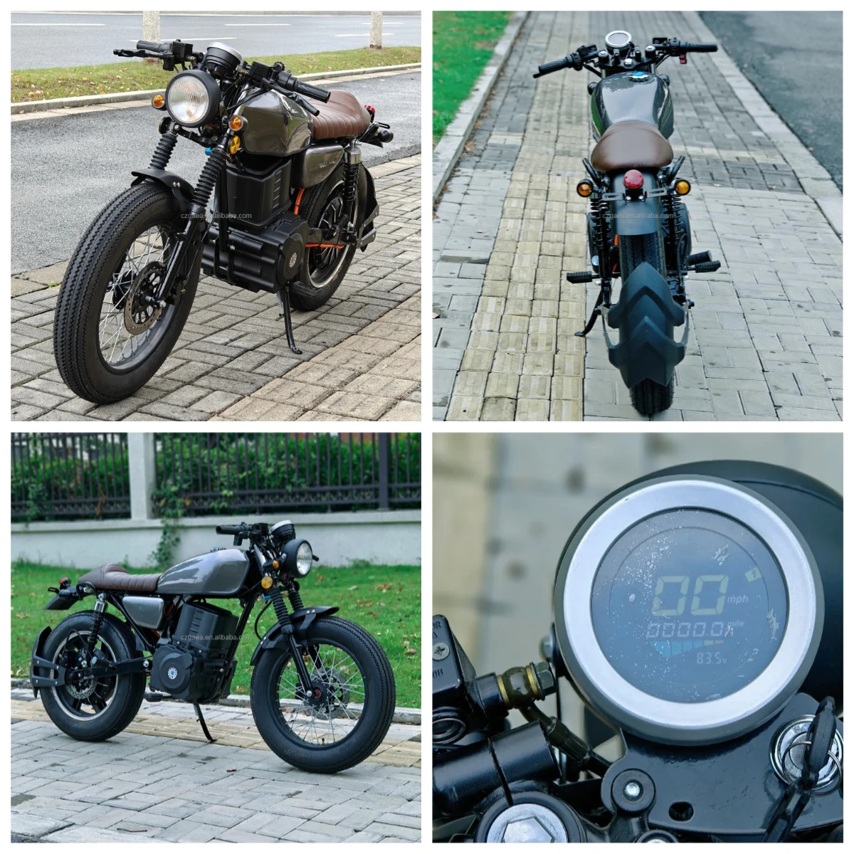 

STLF Luyuan MotorcycleRetro CG 72V 3000W 5000W Electric Motorcycle with 12 Inch Tires 70km/h for Adult