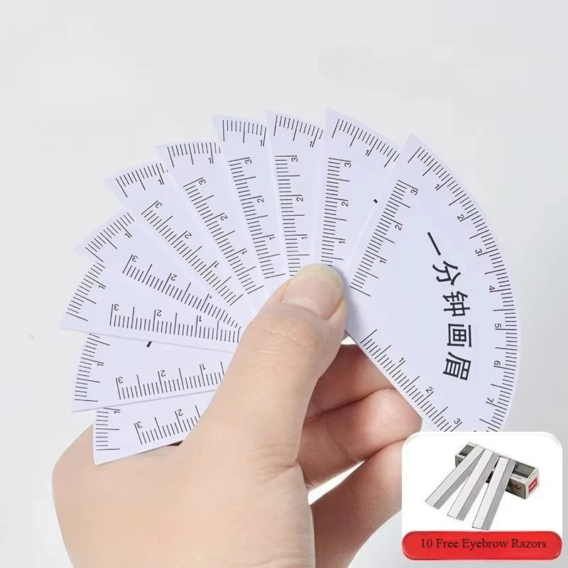 قطعة واحدة من استنسل تشكيل الحواجب + شفرات حواجب - 10 شفرات، مشكل حواجب فوري - مجموعة قوالب متعددة الأنماط لتشكيل سريع ودقيق