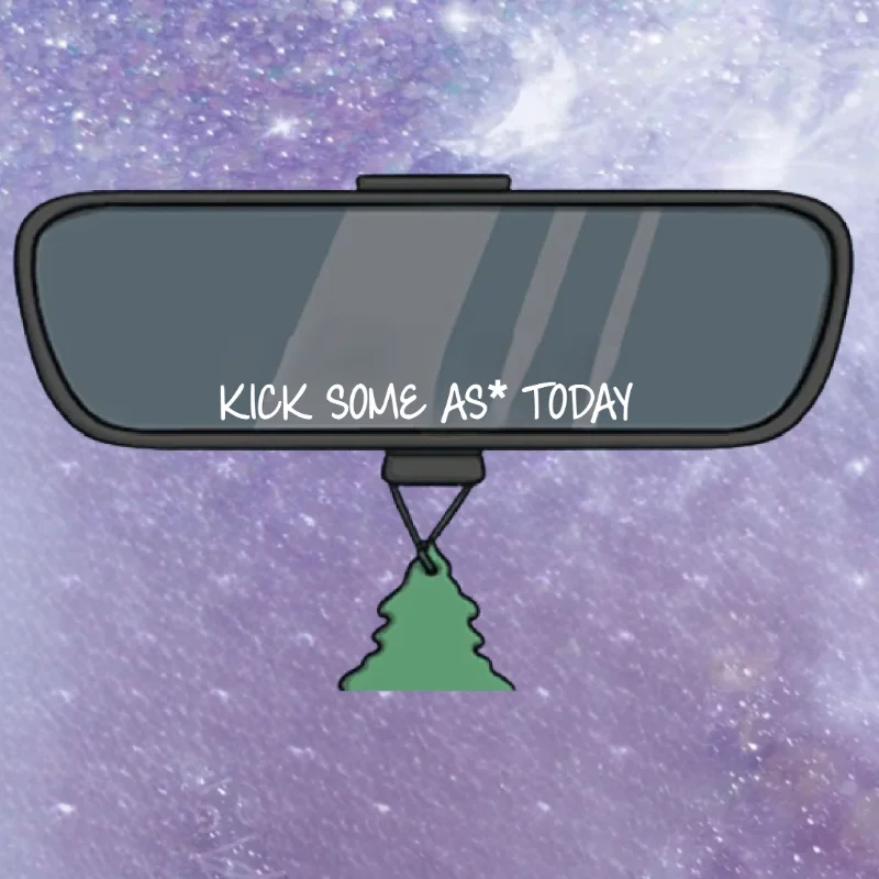 1pc Kick Some As* Today Vinyl Decal Car Rear View Mirror Decal Car Decor Accessories Laptop Decal Stickers