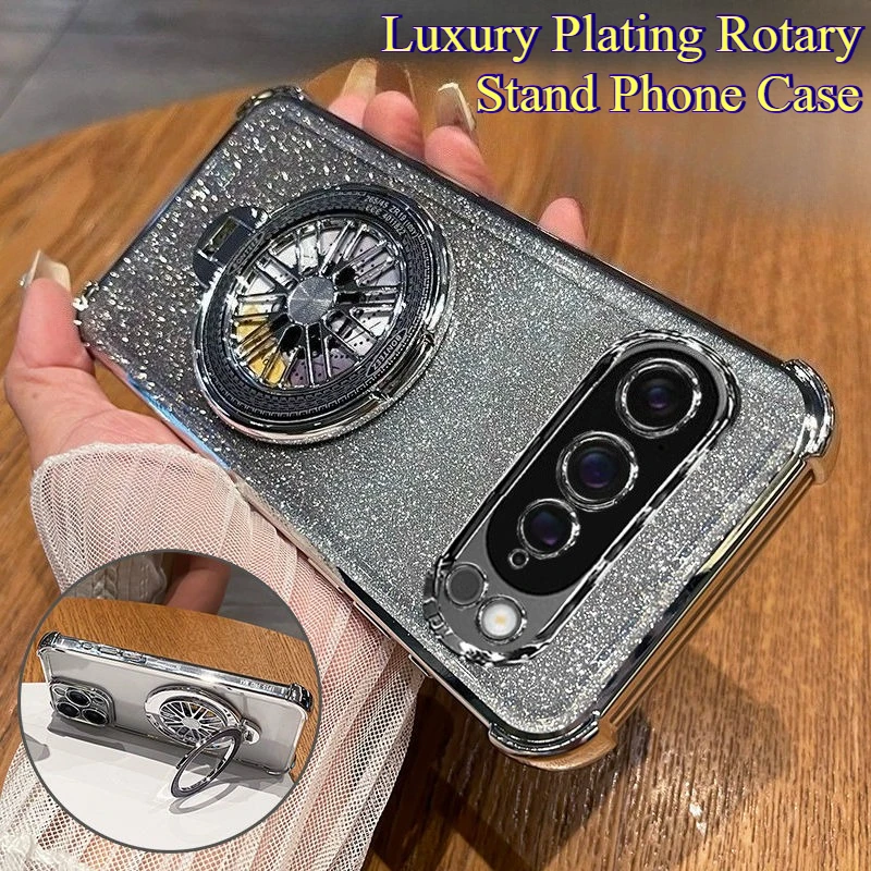 الفاخرة بريق تصفيح حافة البوصلة قوس حامل لينة حافظة من البولي يوريثان لجوجل بكسل 10 9A برو XL حزمة كاملة مكافحة الإفلات غطاء وقائي