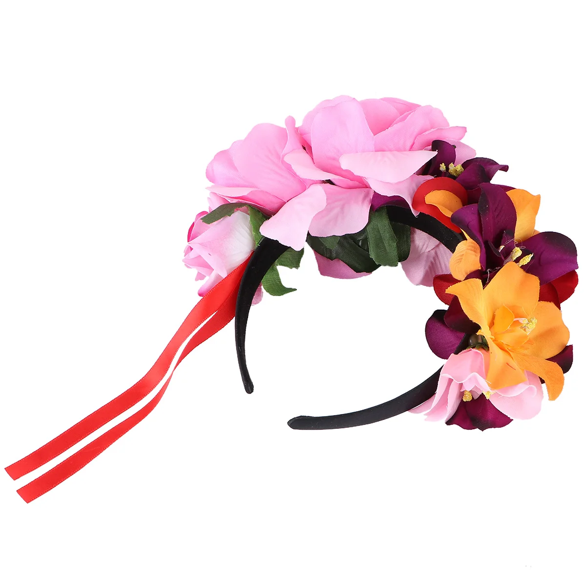 

Orchid Headb Floral Hair Accessory Rose Crown Headpiece Flower Wreath Accessories Beach Photo Vacation Lan Flowers Hair B