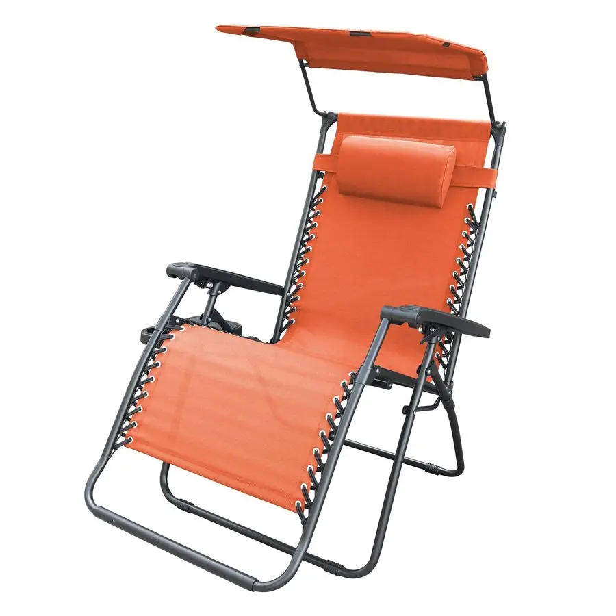 

Негабаритное кресло невесомостью с навесом от солнца и подносом для напитков, оранжевое