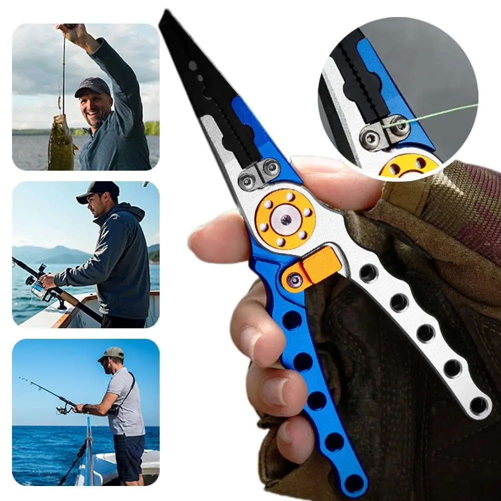 سبائك الألومنيوم كماشة الصيد المياه المالحة الصيد Multitool هوك مزيل خط قطع وتقسيم أدوات الصيد الدائري #4