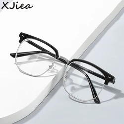 XJiea 2024 gafas fotocromáticas antiluz azul para hombre, gafas rectangulares de moda sin montura para mujer, gafas para ordenador de oficina