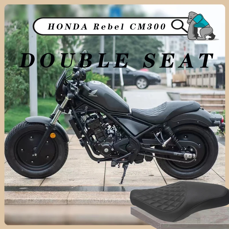 Customized Retro Motorcycle Flat Double Seat Cushion for Honda Rebel 300