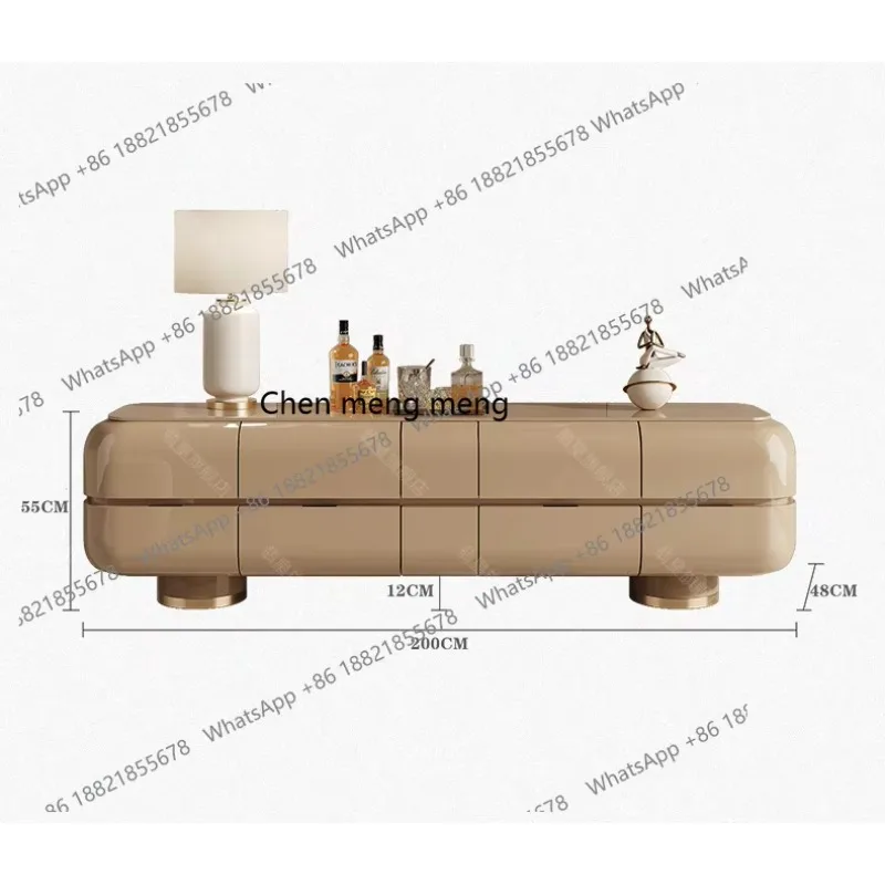 American Style Painted TV Cabinet for Living Room, Wall-Mounted Storage, Floor-Standing Modern Storage AV Cabinet