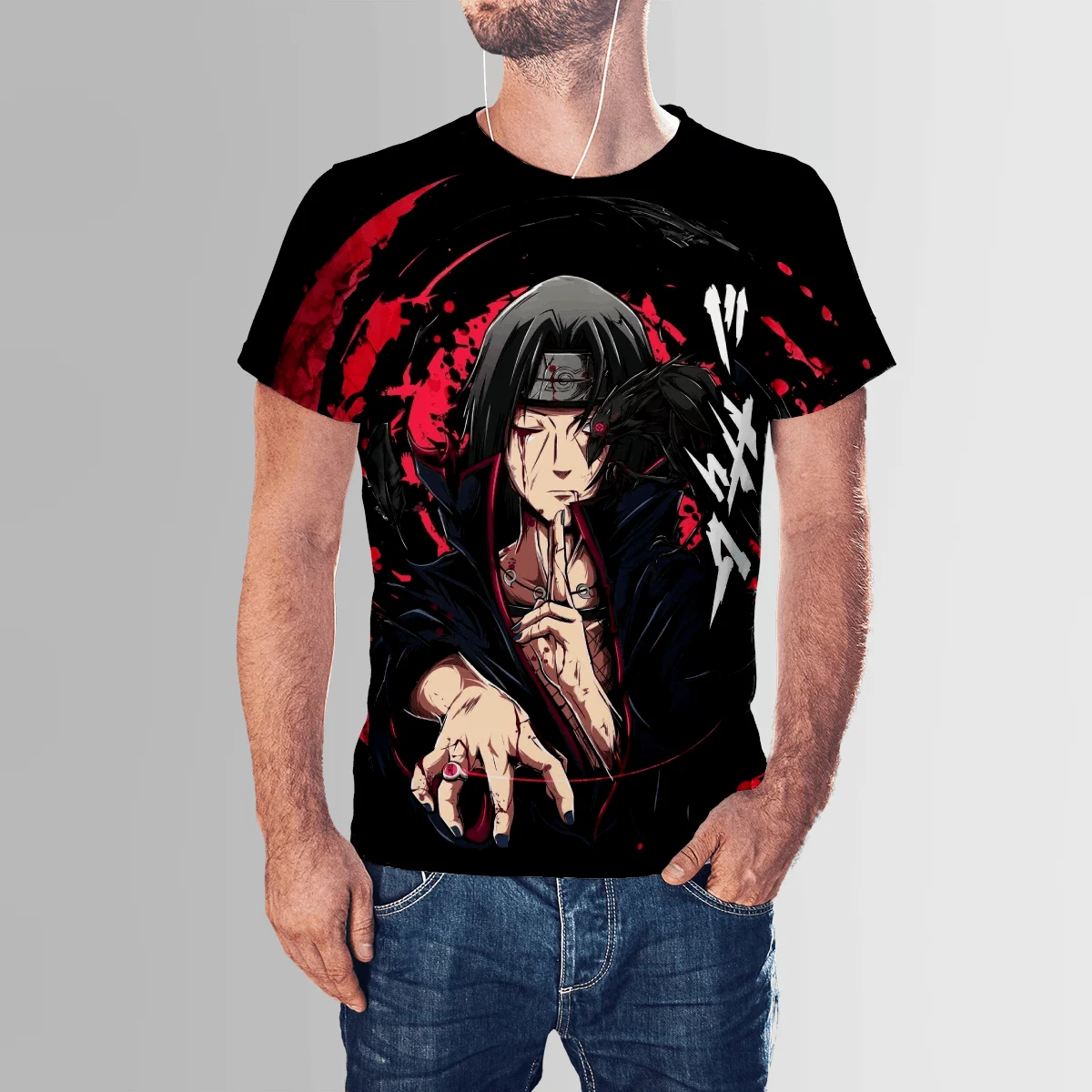 

Naruto Cartoon Anime T-shirt Japanese Uchiha Itachi Sasuke 3D Short-sleeved Sports Leisure Cosplay Peripherals Men Women Kid Top