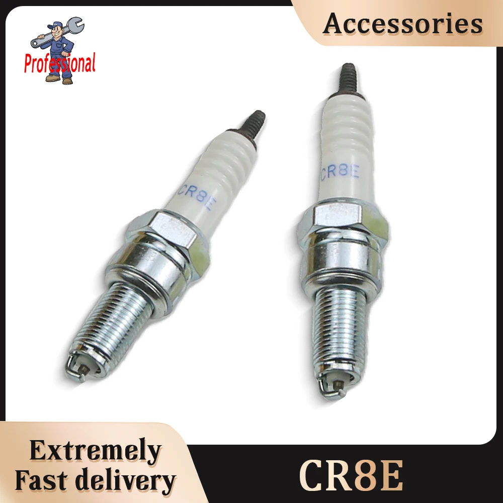 Bujía CR8E para motocicleta, bujía de encendido de motor, alto rendimiento, confiable y duradera para Yamaha Suzuki