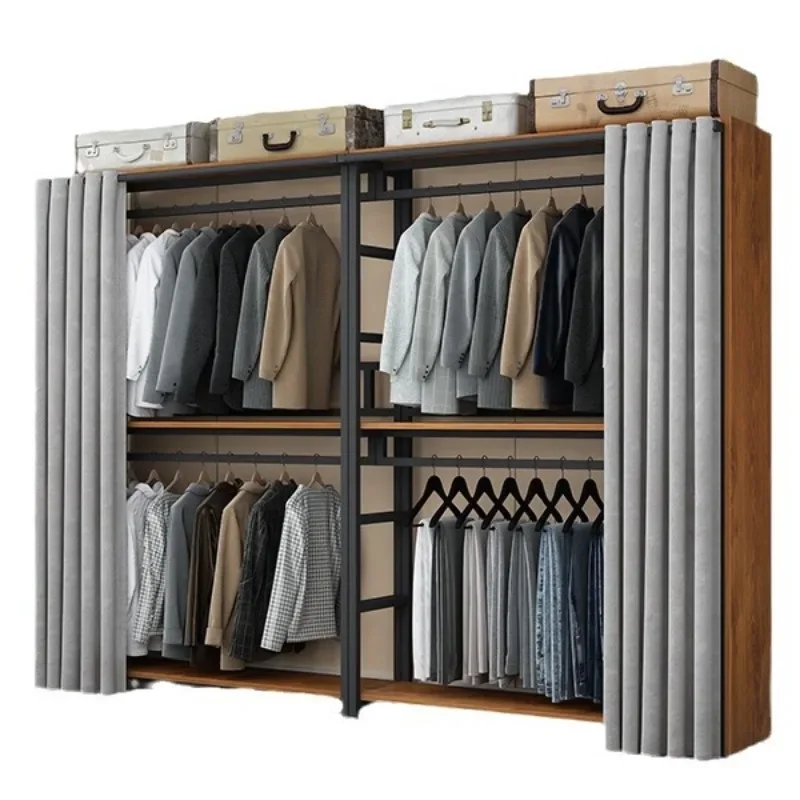 

Simple home bedroom wardrobe strong and durable wardrobe children's coat rack combination