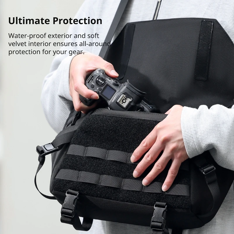 Ulanzi BC08 Sling Bag 9L Capacity Waterproof Universal Bag Photography Crossbody Bag for DSLR Camera Outdoor Travel Organizer