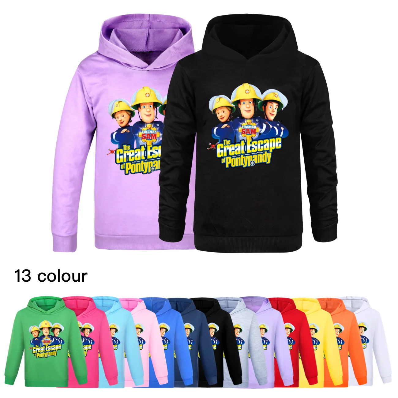 Funny Fireman Sam Graphic Hoodies for Kids Boys Cartoon Hoodie 3D Printing Long Sleeves Pullovers Fashion Girls Hooded Sweatshir