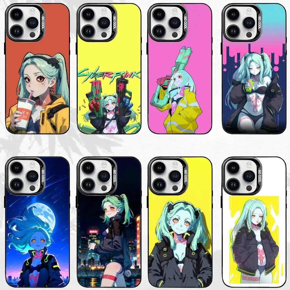 

Cute R-Rebecca C-Cyberpunks Phone Case For iPhone17,16,15,14,13,12,11 Plus,Pro Max Black Matte Shockproof Cover