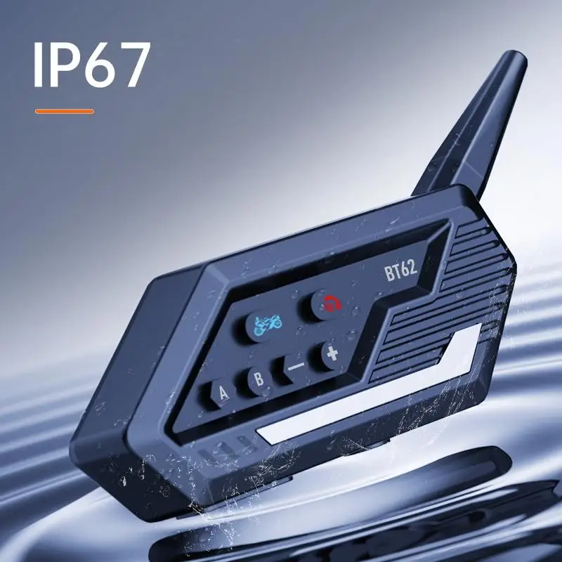 

Bluetooth-гарнитура для шлема KBT bt62, водонепроницаемость IP67, голосовой помощник, активное шумоподавление CVC, быстрая зарядка TYPE-C,